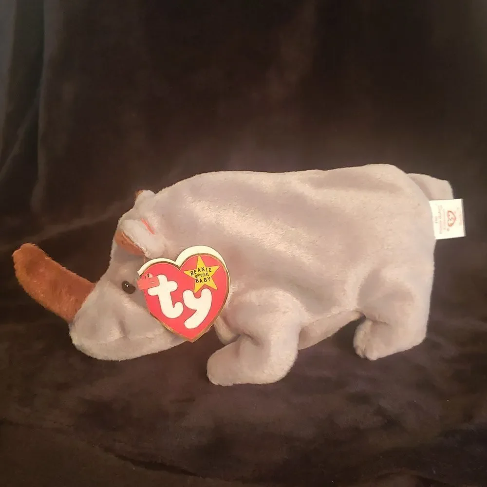 Vintage 1996 Ty Beanie Baby SPIKE the Rhinoceros